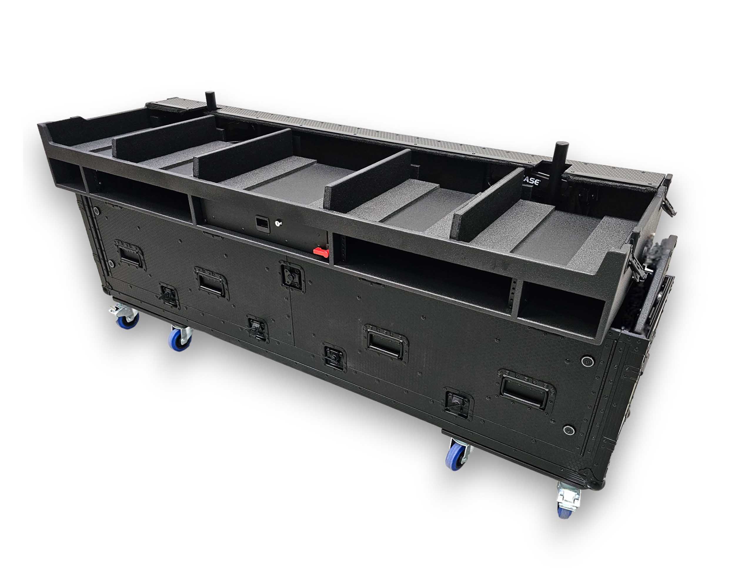 ProX XZF-CDM3KX4V10 BLK Hydraulic Case for 4x Pioneer CDJ3000 + V10 w/Wheels - Flip-Ready Easy Retracting Zcase by ProX Cases
