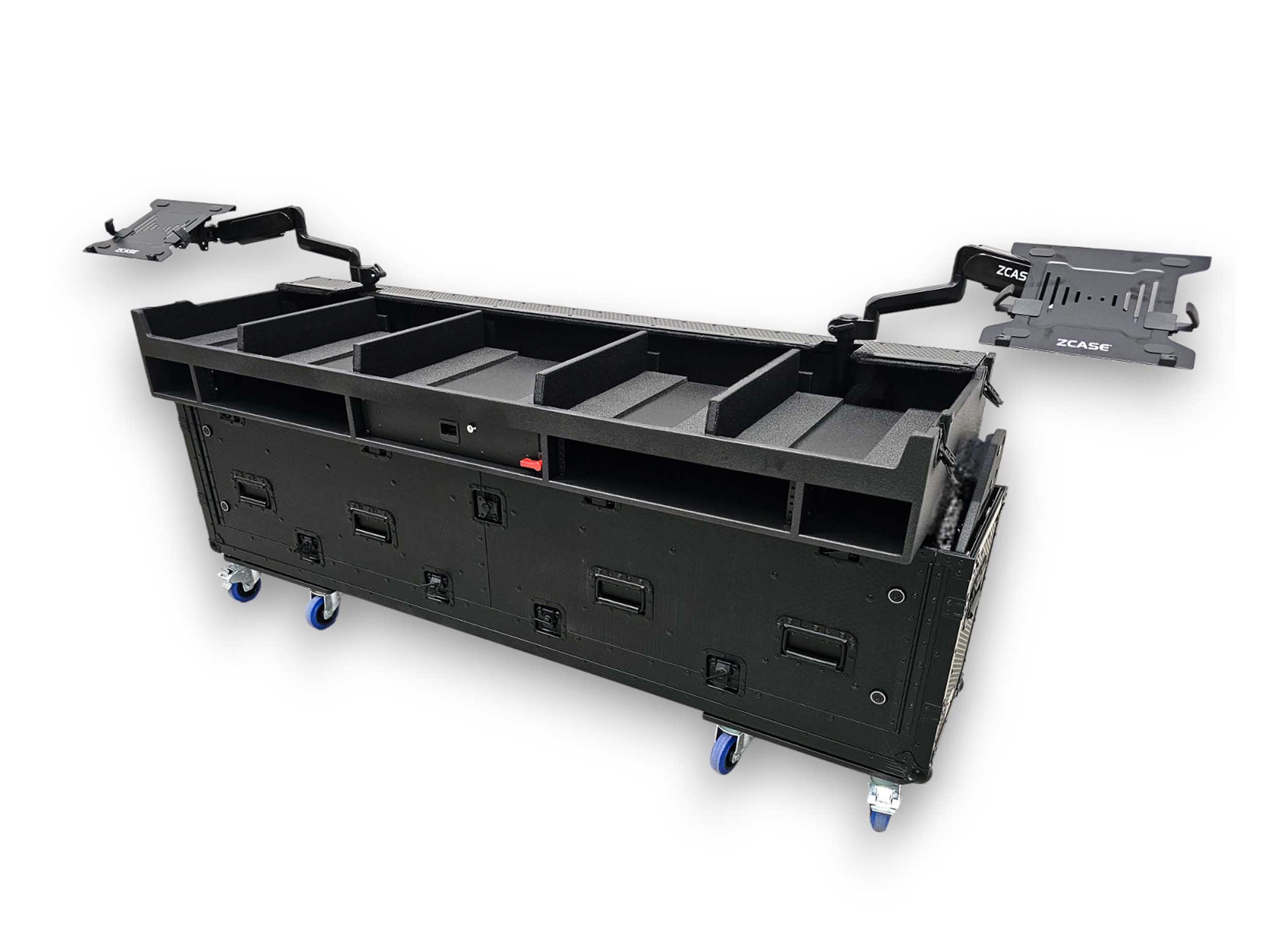 ProX XZF-CDM3KX4V10 BLK Hydraulic Case for 4x Pioneer CDJ3000 + V10 w/Wheels - Flip-Ready Easy Retracting Zcase by ProX Cases