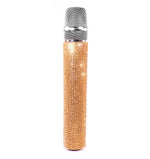 MicFX 7002 Light Gold,Black and blue Diamond AAA-Grade Crystal Microphone Sleeve with multiple Skul heads by MicFX