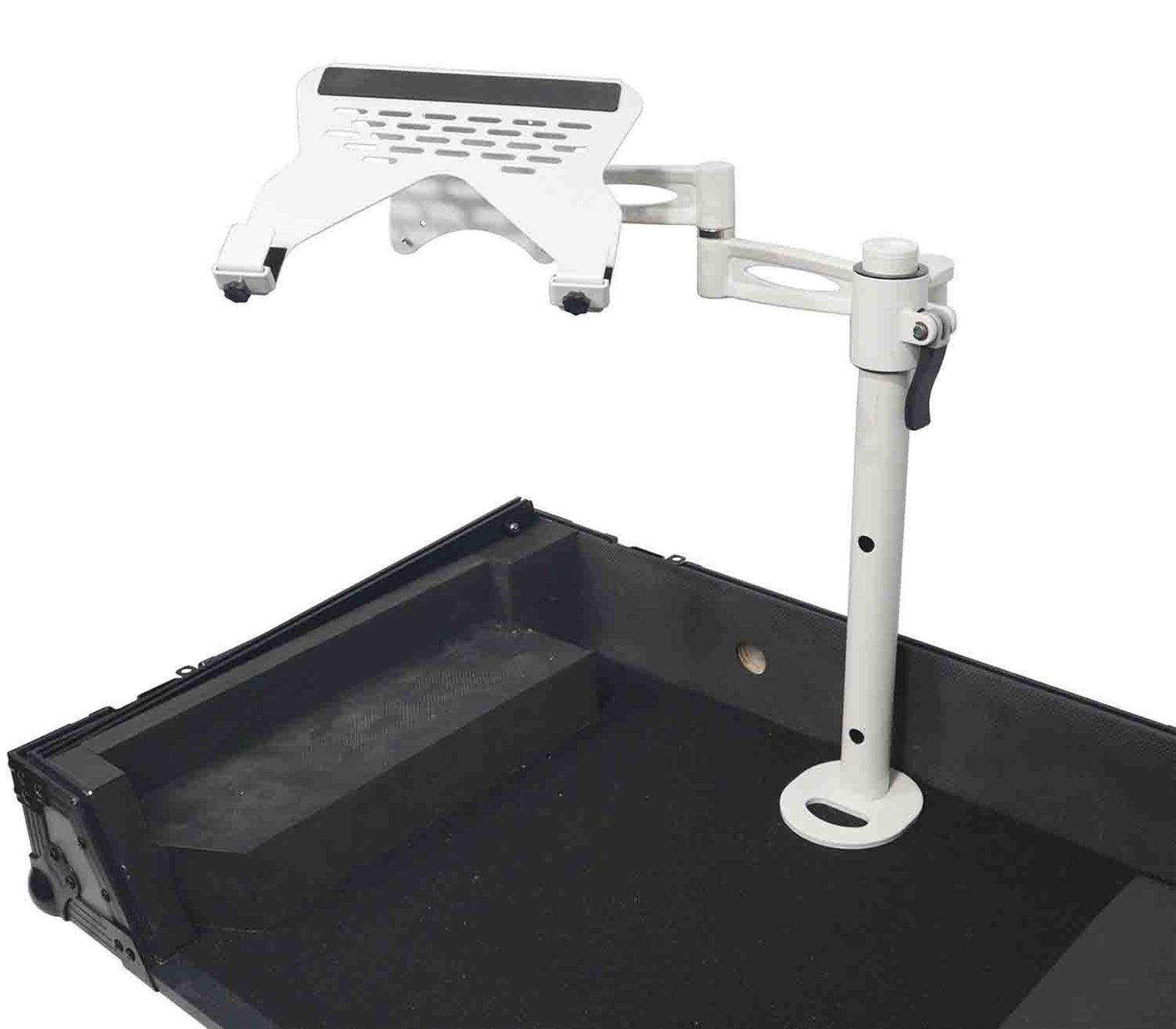 B-Stock: ProX XZF-LTARM PKG WH DJ Package, Articulating Laptop Tray Arm with Shelf and Pole for Control Tower