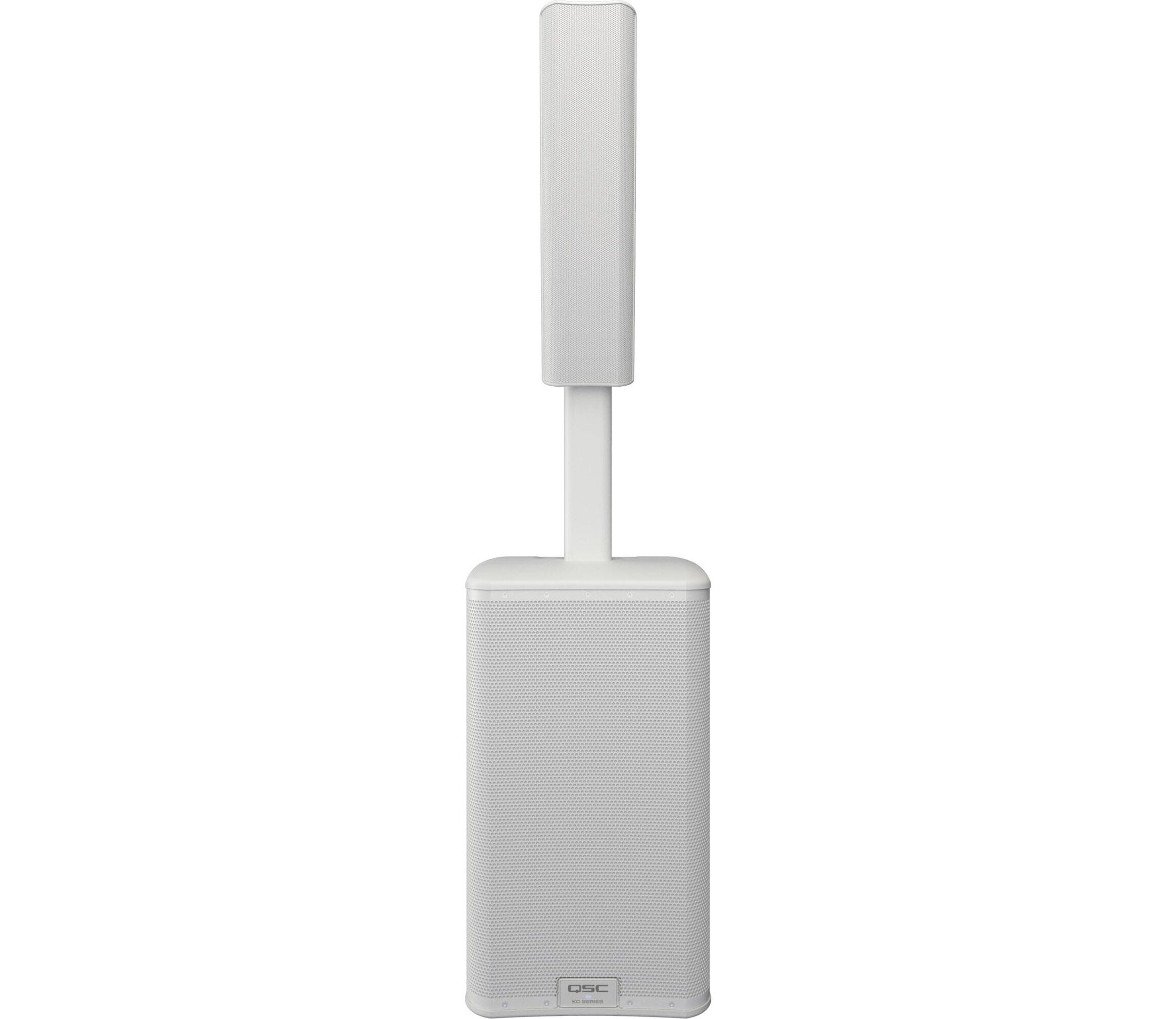QSC KC12-WH 3000 Watt Active 3-Way Column Speaker with Bluetooth - White by QSC