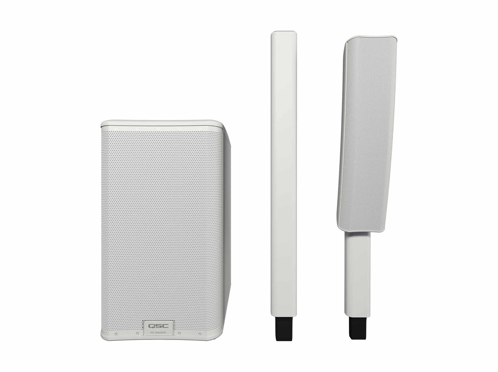 QSC KC12-WH 3000 Watt Active 3-Way Column Speaker with Bluetooth - White by QSC