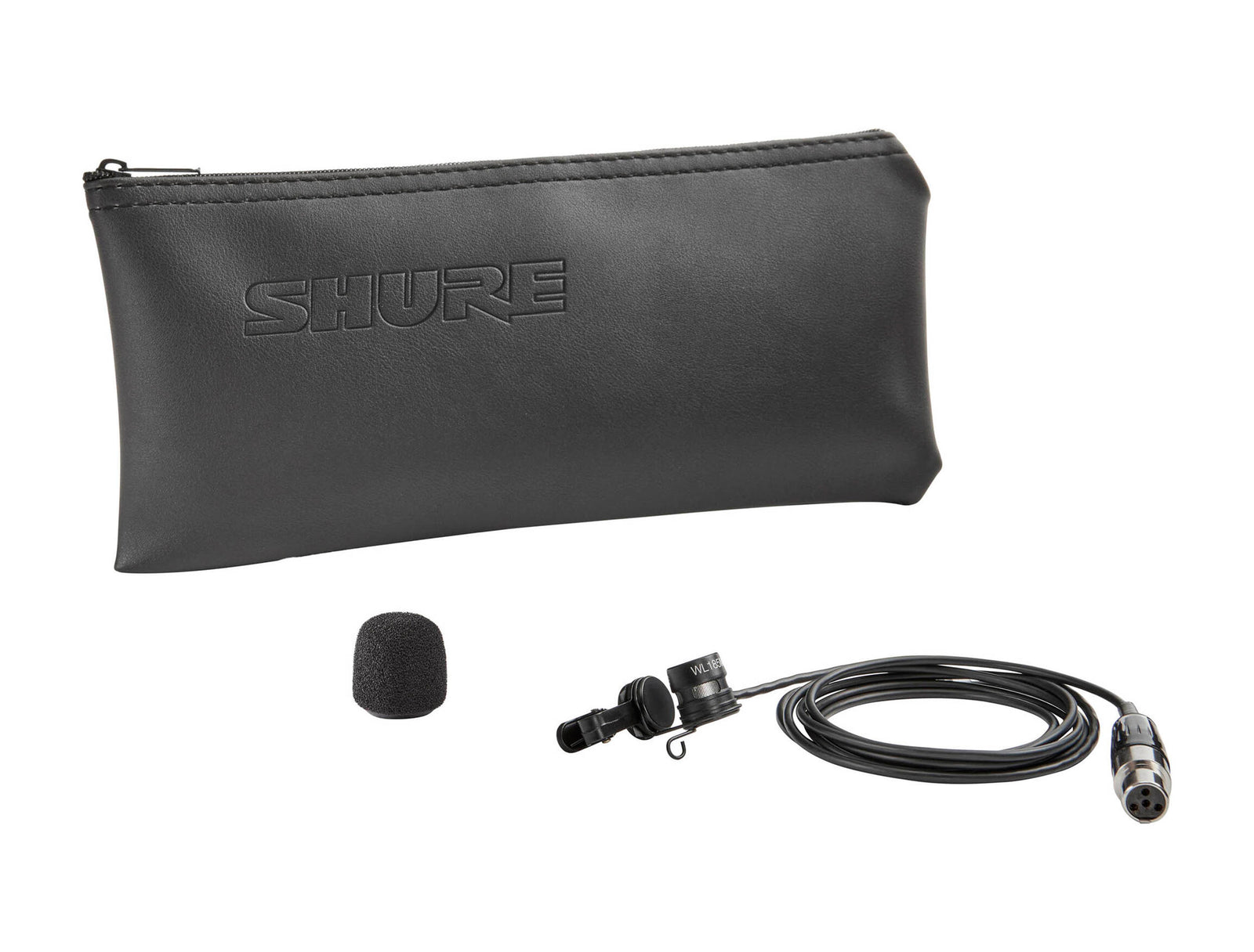 B-Stock: Shure WL185MB/C-TQG, Low-Profile Cardioid Black Lavalier Microphone - TQG (TA4F, 4-PIN MINI) by Shure