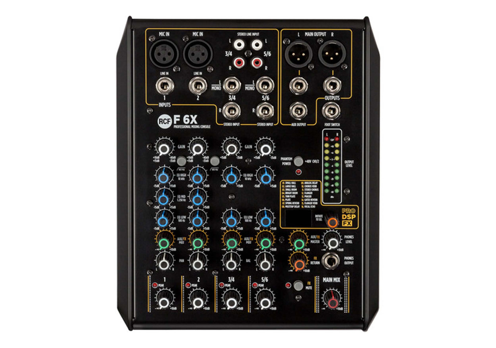 RCF F6-X, 6-Channel Mixer with Multi-FX by RCF