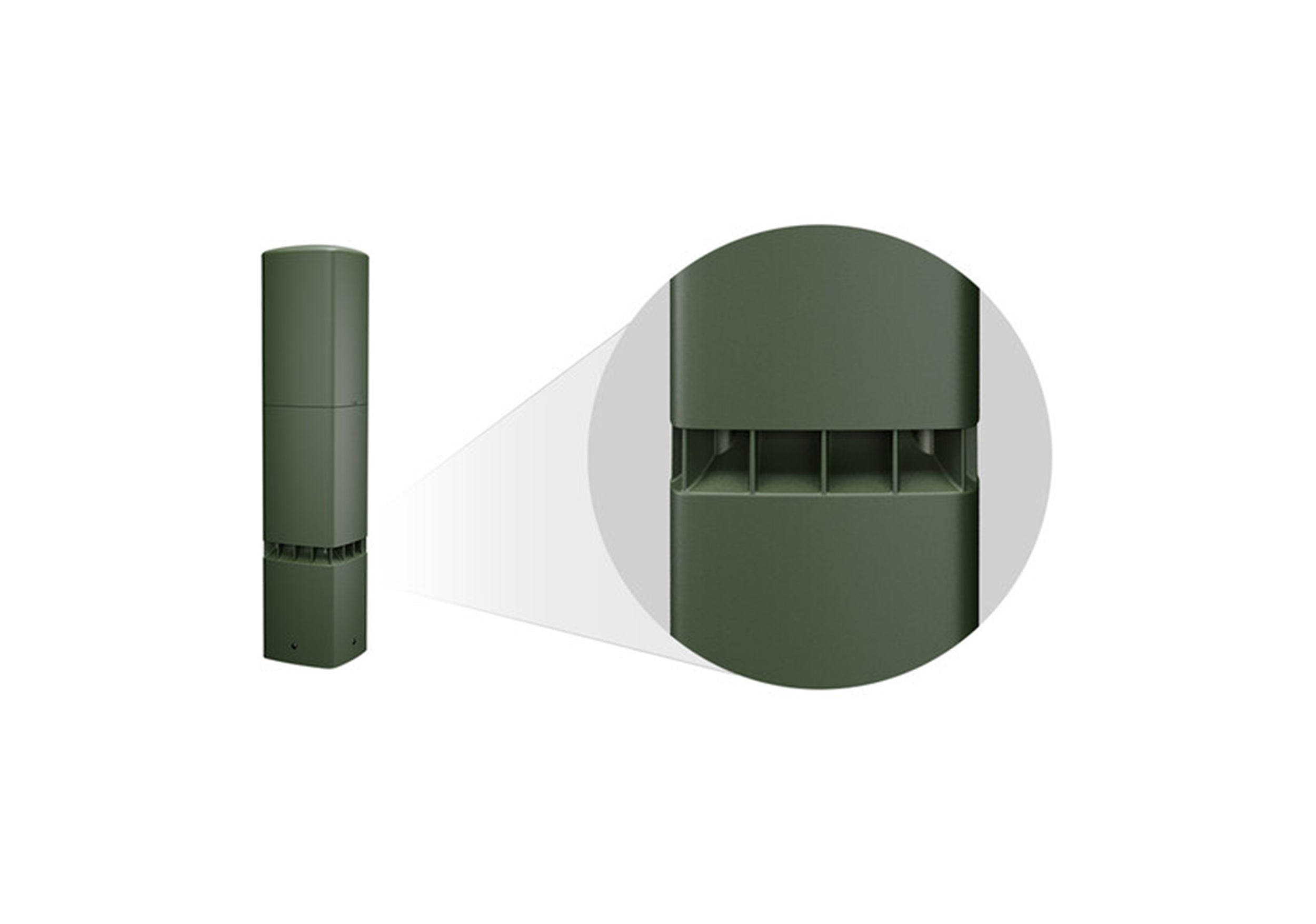 QSC AD-DWL.SUB Dual 5.25in Subwoofer Direct Weather Landscape Bollard Loudspeaker - 360 Degree Coverage by QSC