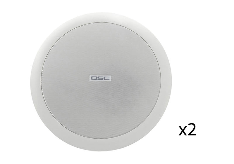 QSC AC-C2T-LP Acoustic Coverage 2.75" 2-Way, Low-Profile Ceiling Loudspeaker - Pair White by QSC