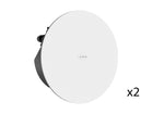 QSC AD-C4T-LPZB-WH, Acoustic Design 4.5" 2-Way Low-Profile Zero-Bezel Ceiling Loudspeaker - Pair White by QSC