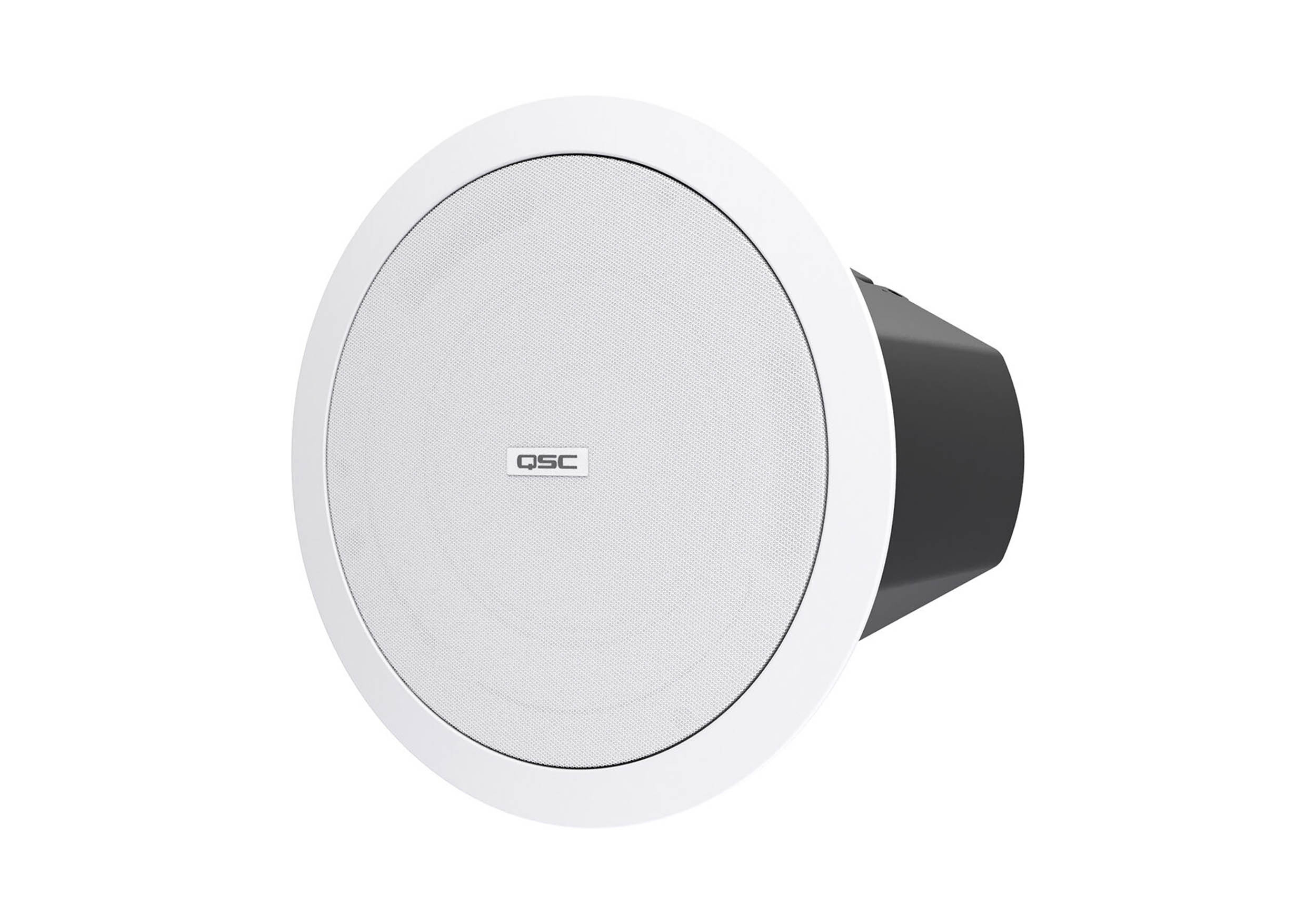 QSC AD-C6T-HP, 6.5 Inch 2-Way High Power and Blind Mount 120 Deg Ceiling Speakers - 70/100V - Pair White by QSC