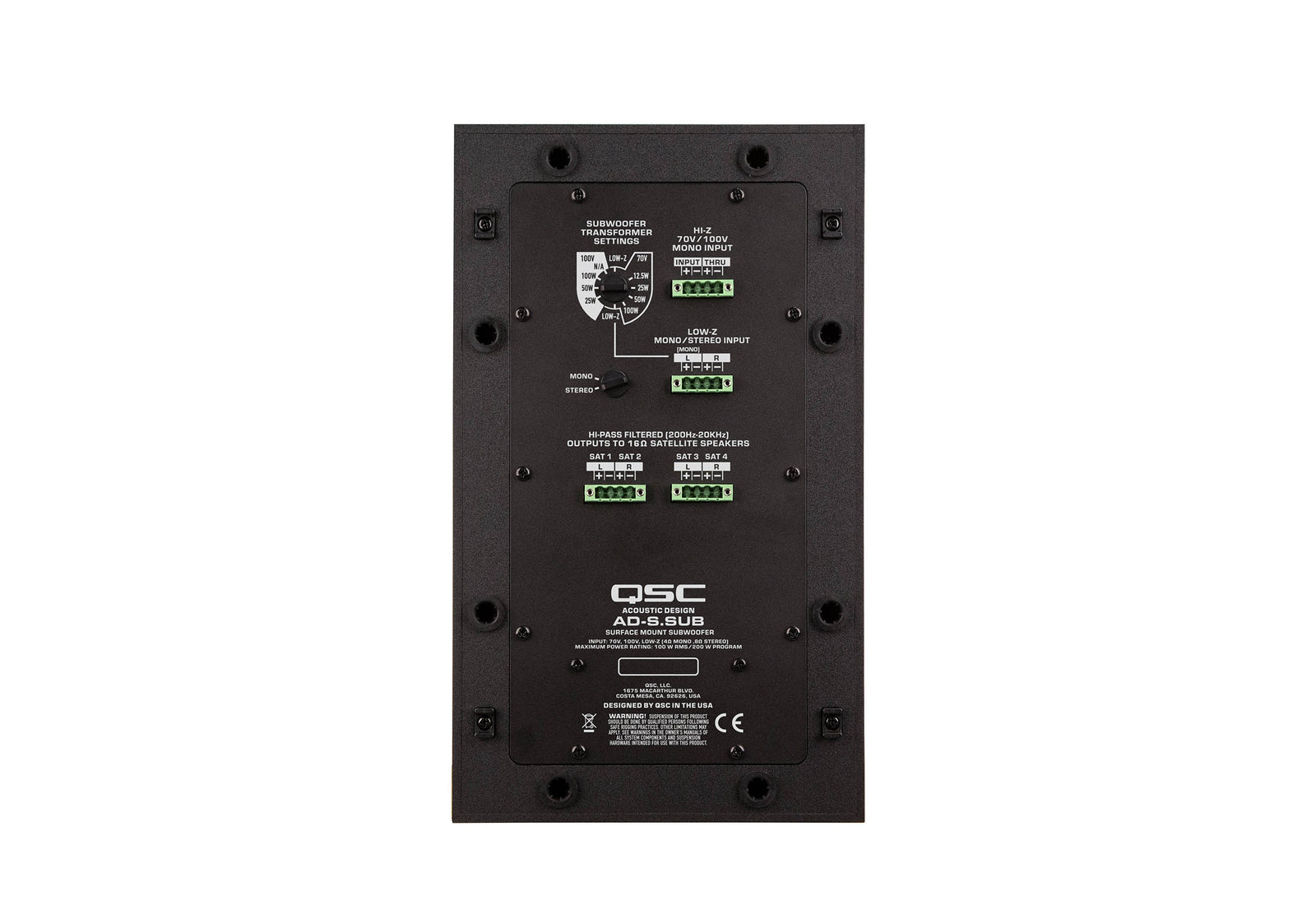 QSC AD-S.SUB 6.5-Inch Dual Voice Coil, Small Format Surface Subwoofer by QSC