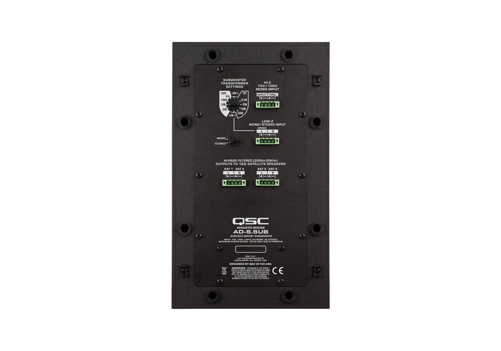 QSC AD-S.SUB 6.5-Inch Dual Voice Coil, Small Format Surface Subwoofer by QSC