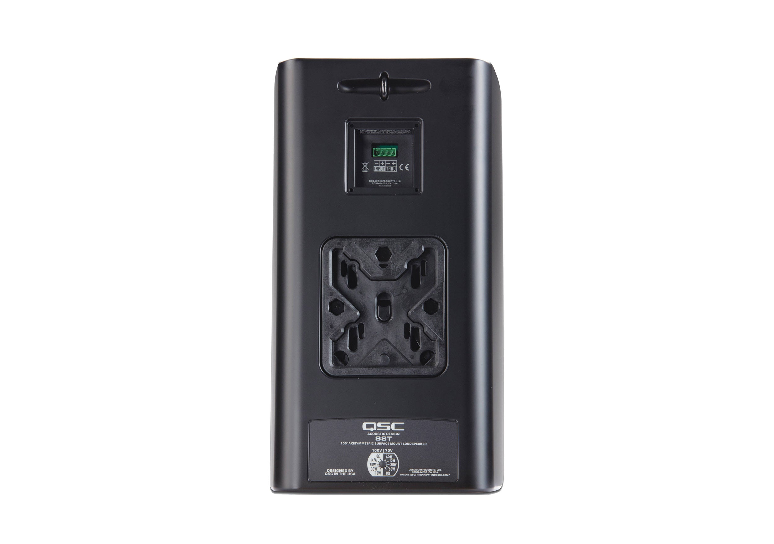 QSC AD-S8T-BK Acoustic Design Series 8-Inch 2-Way 200W Surface-Mount Loudspeaker - Black by QSC