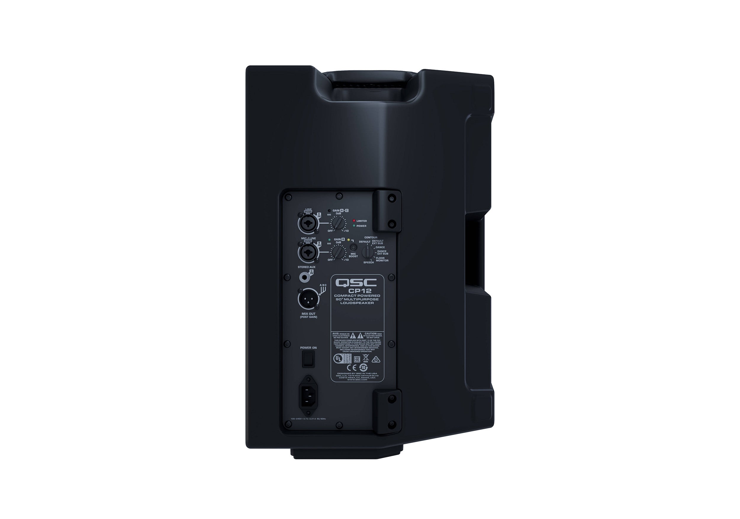 QSC CP12, Two-Way 12" 1000W Compact Powered Loudspeaker with DSP by QSC