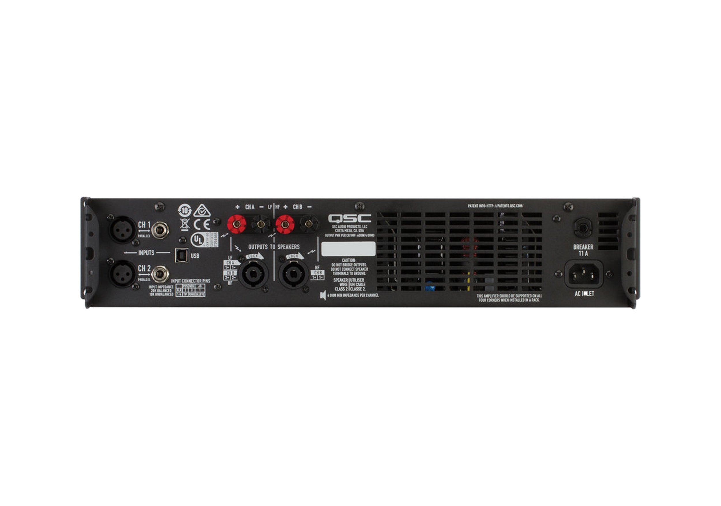 QSC GXD4 Professional 1600W Power Amplifier with DSP by QSC