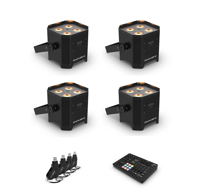 Chauvet DJ Quad Color LED Par DJ Lighting Package with USB Transceiver and Wireless Lighting Controller by Chauvet DJ