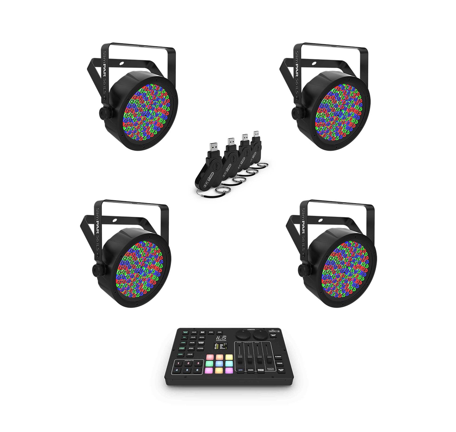 Chauvet DJ ILS SLIMPAR LED Wash Light DJ Package with Transceiver and Lighting Controller by Chauvet DJ