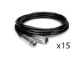 Hosa MCL-105-BULK 5 Ft Microphone Cable Package XLR3F to XLR3M - 15 Pack by HOSA