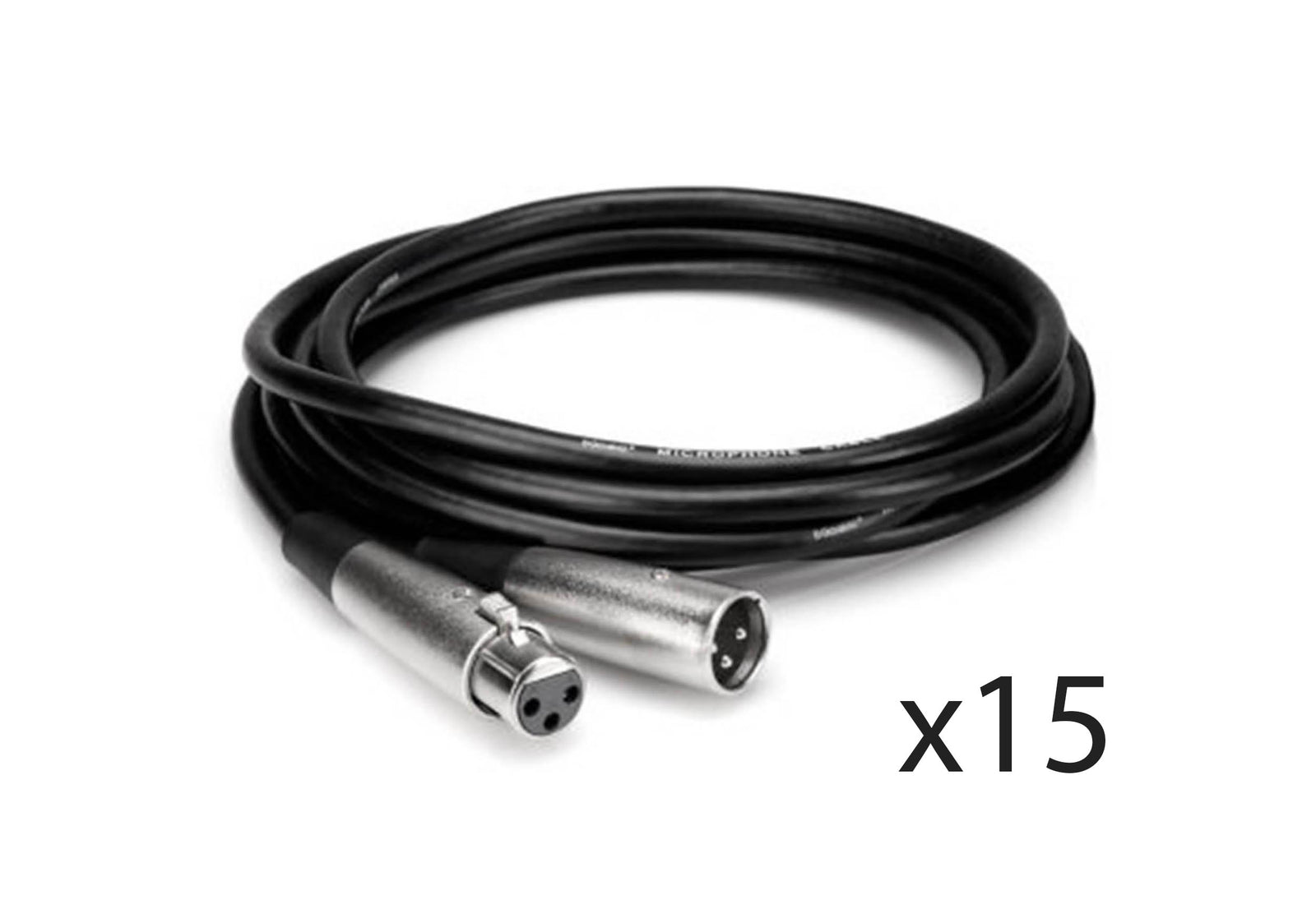 Hosa MCL-105-BULK 5 Ft Microphone Cable Package XLR3F to XLR3M - 15 Pack by HOSA