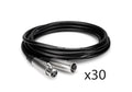 Hosa MCL-120-BULK 20 Ft Microphone Cable Package XLR3F to XLR3M - 30 Pack by HOSA