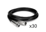 Hosa MCL-120-BULK 20 Ft Microphone Cable Package XLR3F to XLR3M - 30 Pack by HOSA