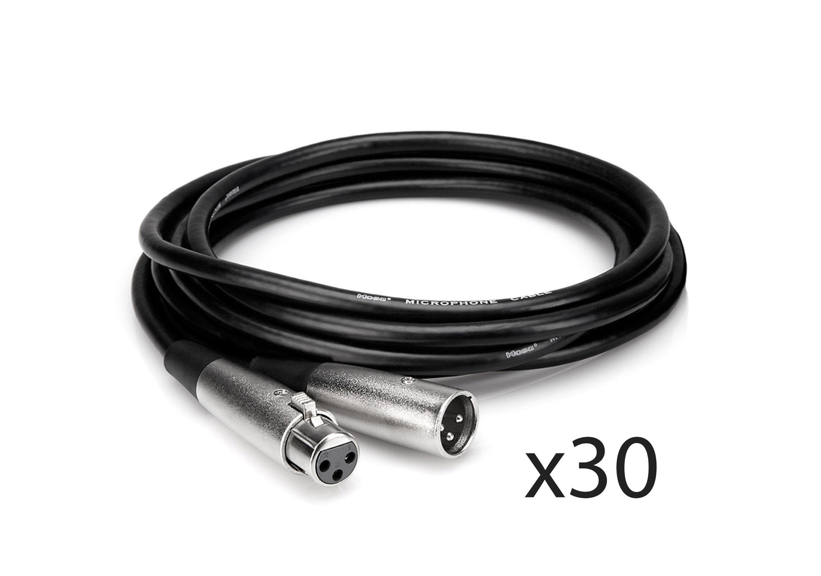 Hosa MCL-120-BULK 20 Ft Microphone Cable Package XLR3F to XLR3M - 30 Pack by HOSA