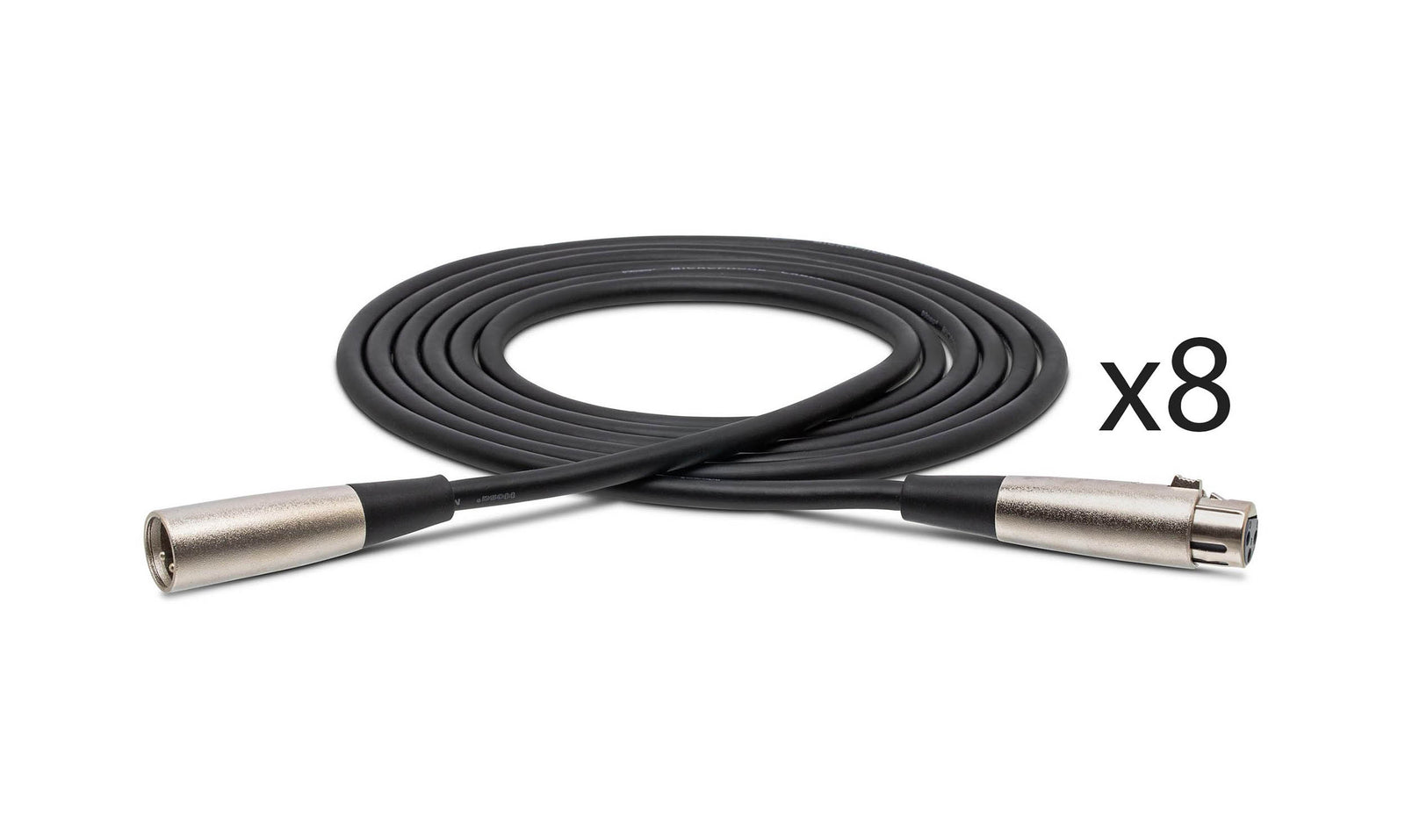 Hosa MCL-110-BULK 10 Ft Microphone Cable Package XLR3F to XLR3M - 8 Pack by HOSA