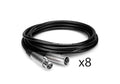 Hosa MCL-115-BULK 15 Ft Microphone Cable Package XLR3F to XLR3M - 8 Pack by HOSA