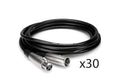 Hosa MCL-125-BULK 25 Ft Microphone Cable Package XLR3F to XLR3M - 30 Pack by HOSA