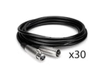 Hosa MCL-125-BULK 25 Ft Microphone Cable Package XLR3F to XLR3M - 30 Pack by HOSA