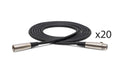 Hosa MCL-130-BULK 30 Ft Microphone Cable Package XLR3F to XLR3M - 20 Pack by HOSA