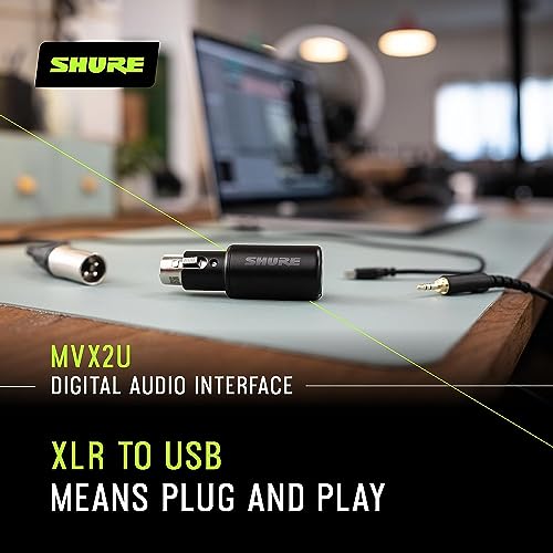 Shure SM7B + Shure MVX2U Bundle, Studio Vocal Recording Microphone with XLR to USB Connectivity by Shure