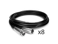 Hosa MCL-1100-BULK 100 Ft Microphone Cable Package XLR3F to XLR3M - 8 Pack by HOSA