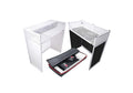 ProX XF-VISTA WH MK2 DJ Booth Facade Table Station Frame with Scrim kit and Padded Travel Bag - White/ Black by ProX Cases