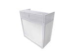 ProX XF-VISTA WH MK2 DJ Booth Facade Table Station Frame with Scrim kit and Padded Travel Bag - White/ Black by ProX Cases