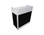 ProX XF-VISTA WH VISTA White DJ Booth Facade Table Station with White/Black Scrim Kit and Padded Travel Bag by ProX Cases