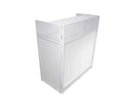 ProX XF-VISTA WH MK2 DJ Booth Facade Table Station Frame with Scrim kit and Padded Travel Bag - White/ Black by ProX Cases