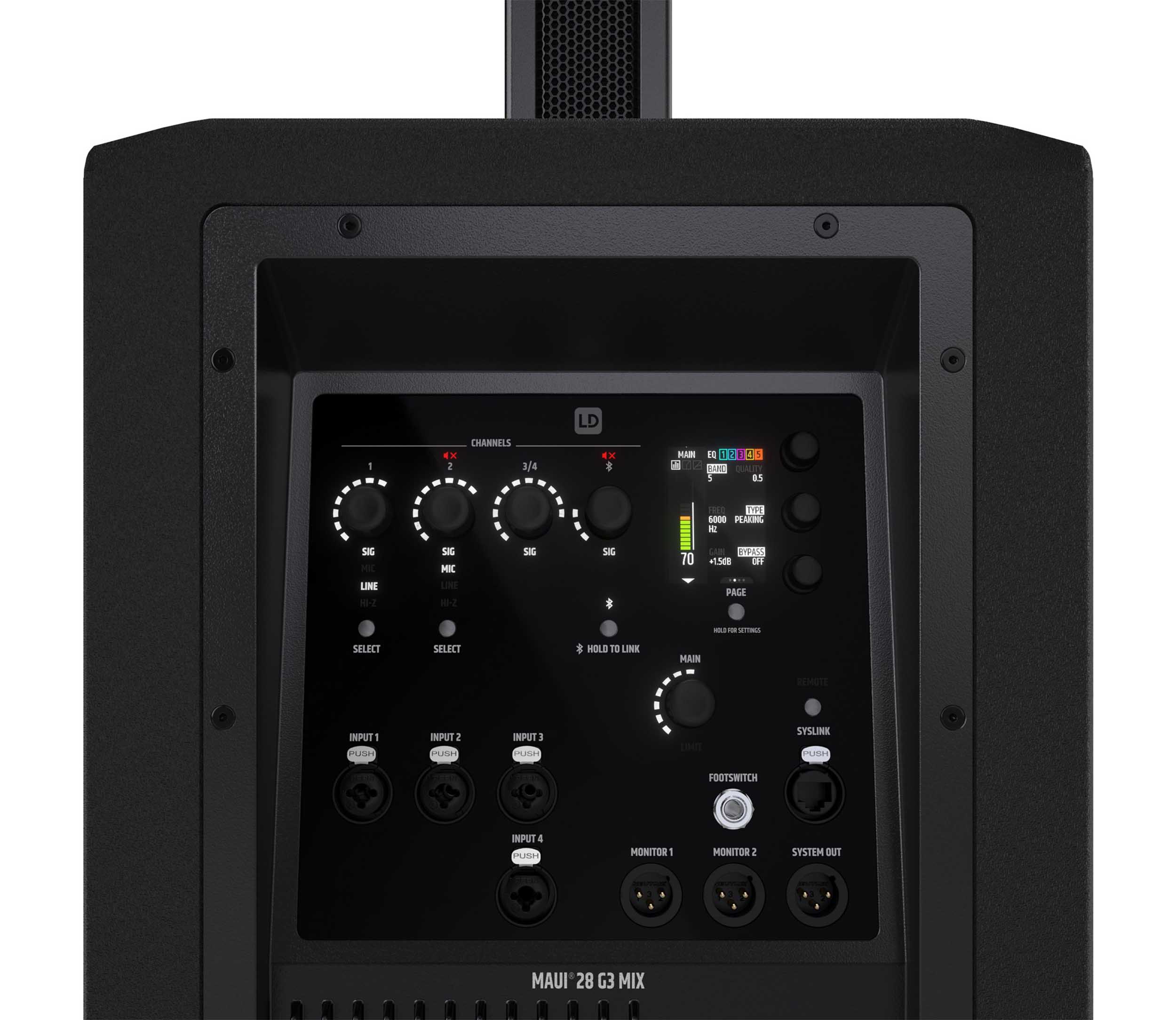 B-Stock: LD System MAUI 28 G3 MIX, Compact Cardioid Column PA System with Digital Mixer - Black by LD Systems