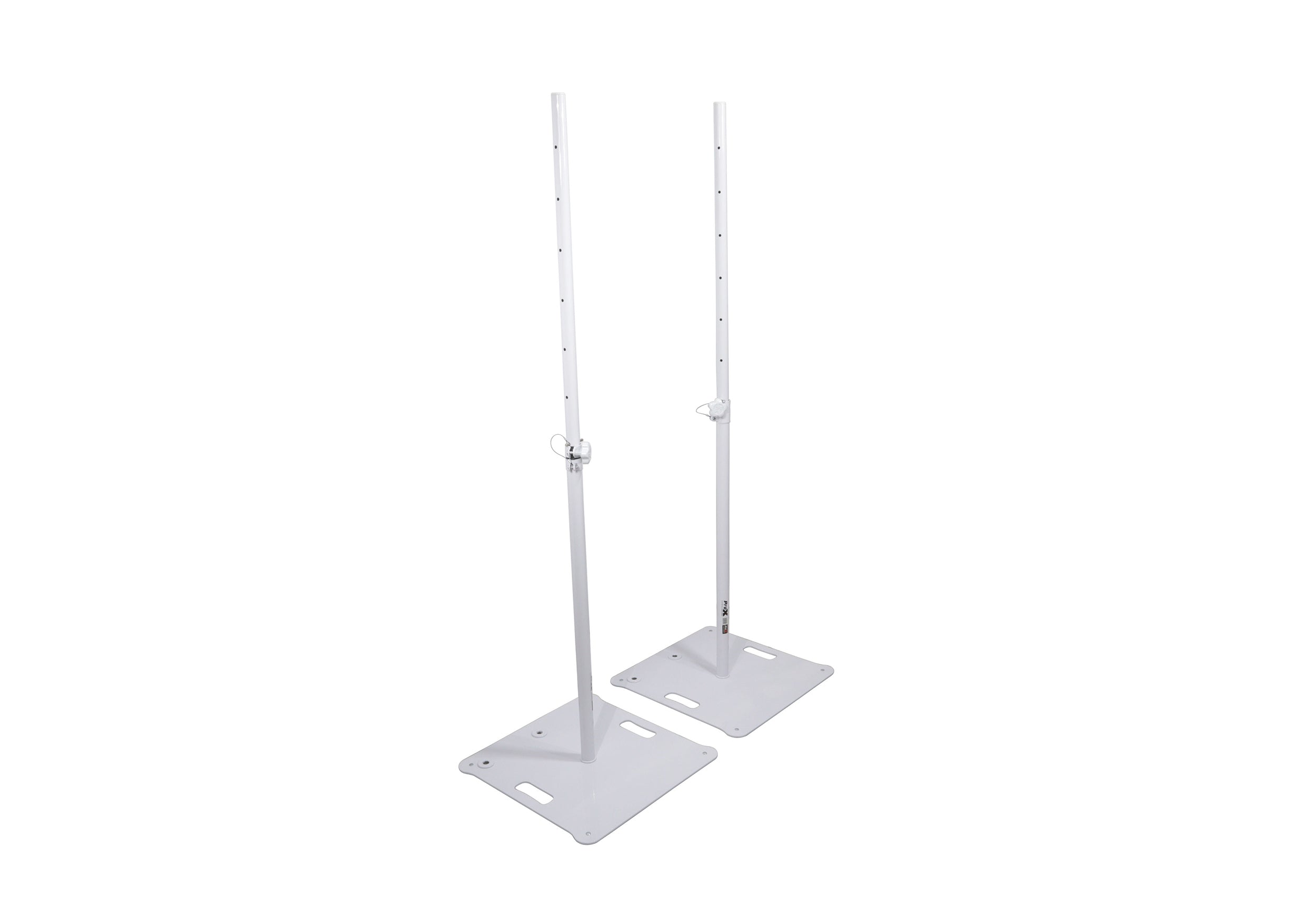 ProX X-POLARISWHX2 POLARIS Portable Square Base Speaker Stands (Pair) with bags - White Finish by ProX Cases