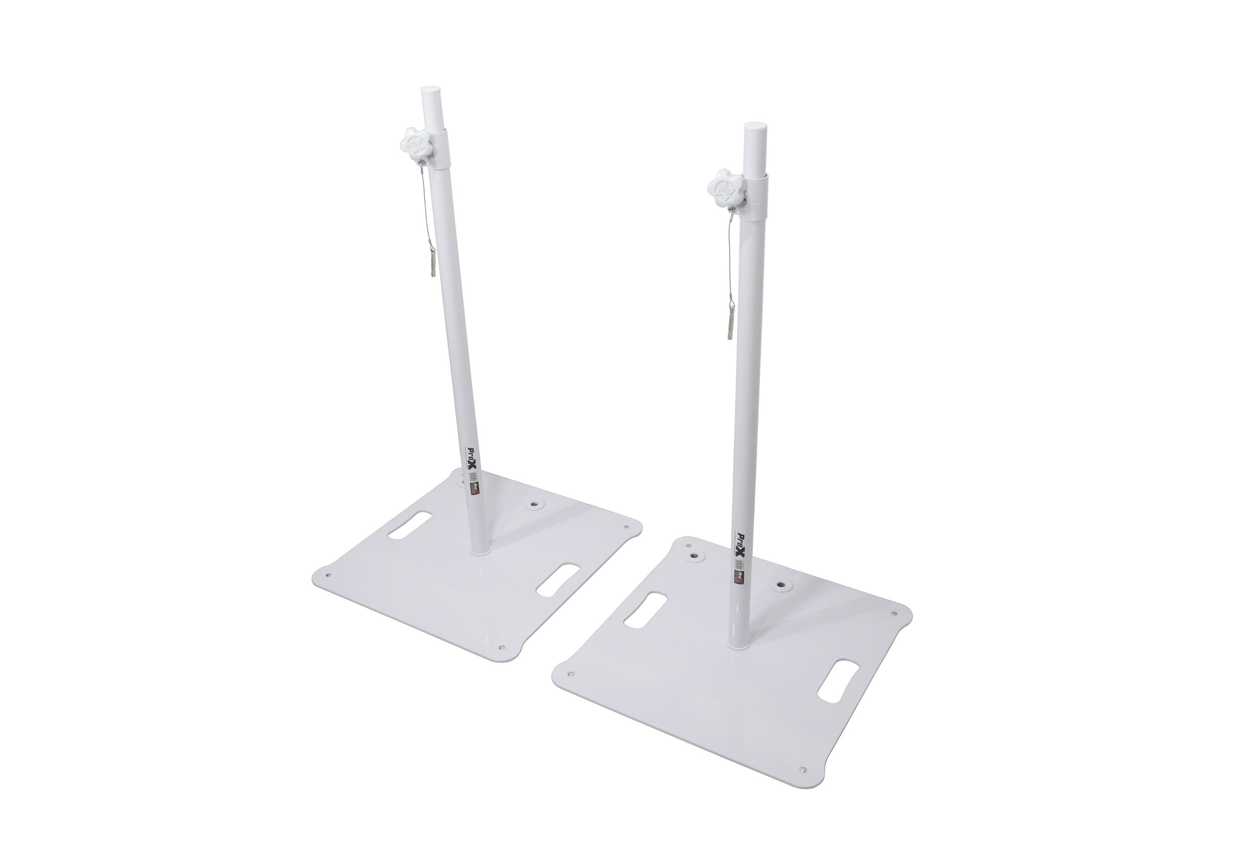 ProX X-POLARISWHX2 POLARIS Portable Square Base Speaker Stands (Pair) with bags - White Finish by ProX Cases