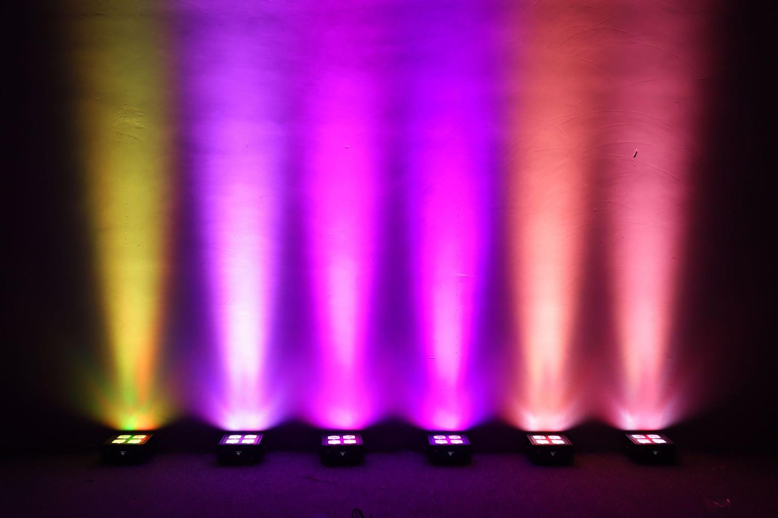 JMAZ MAD PAR 4IP 6PK, 4 x 12W RGBWA+UV Battery Powered Outdoor Uplight Kit by JMAZ