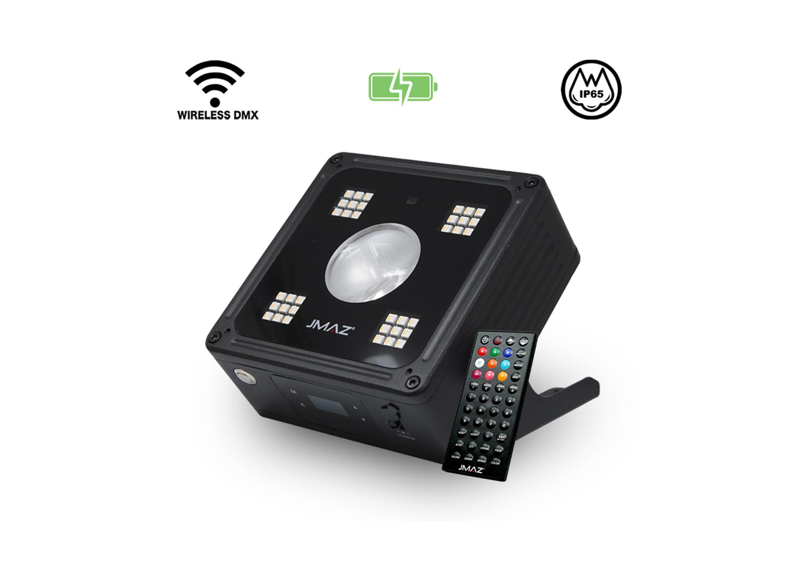 JMAZ MAD PAR RUBIX 20-Watt RGBA 18 Watt RGB+WW SMD LED Battery Powered Outdoor Uplight by JMAZ