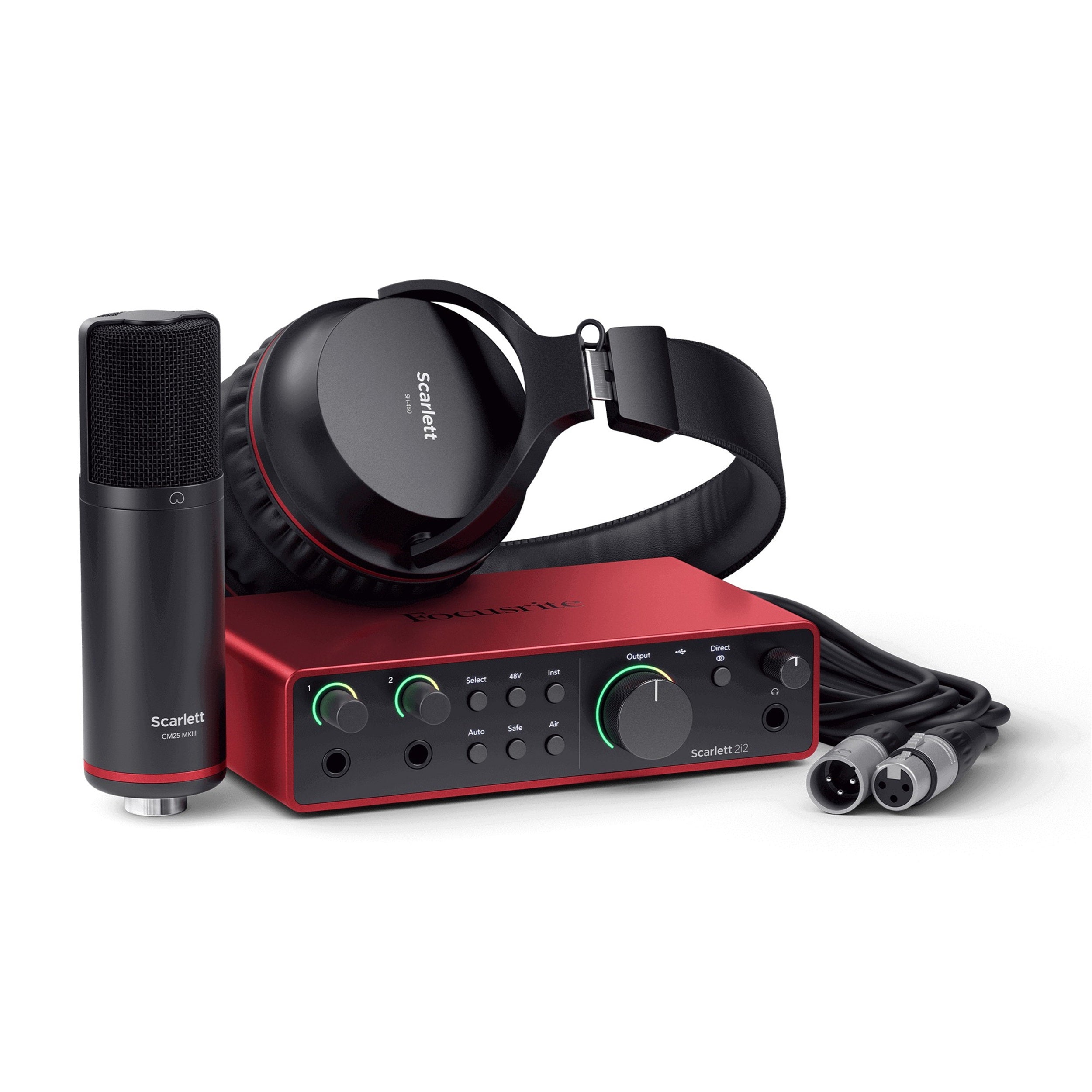 Focusrite Scarlett 2i2 Studio 4th Gen – Complete Recording Bundle with Interface, Condenser Mic, and Headphones