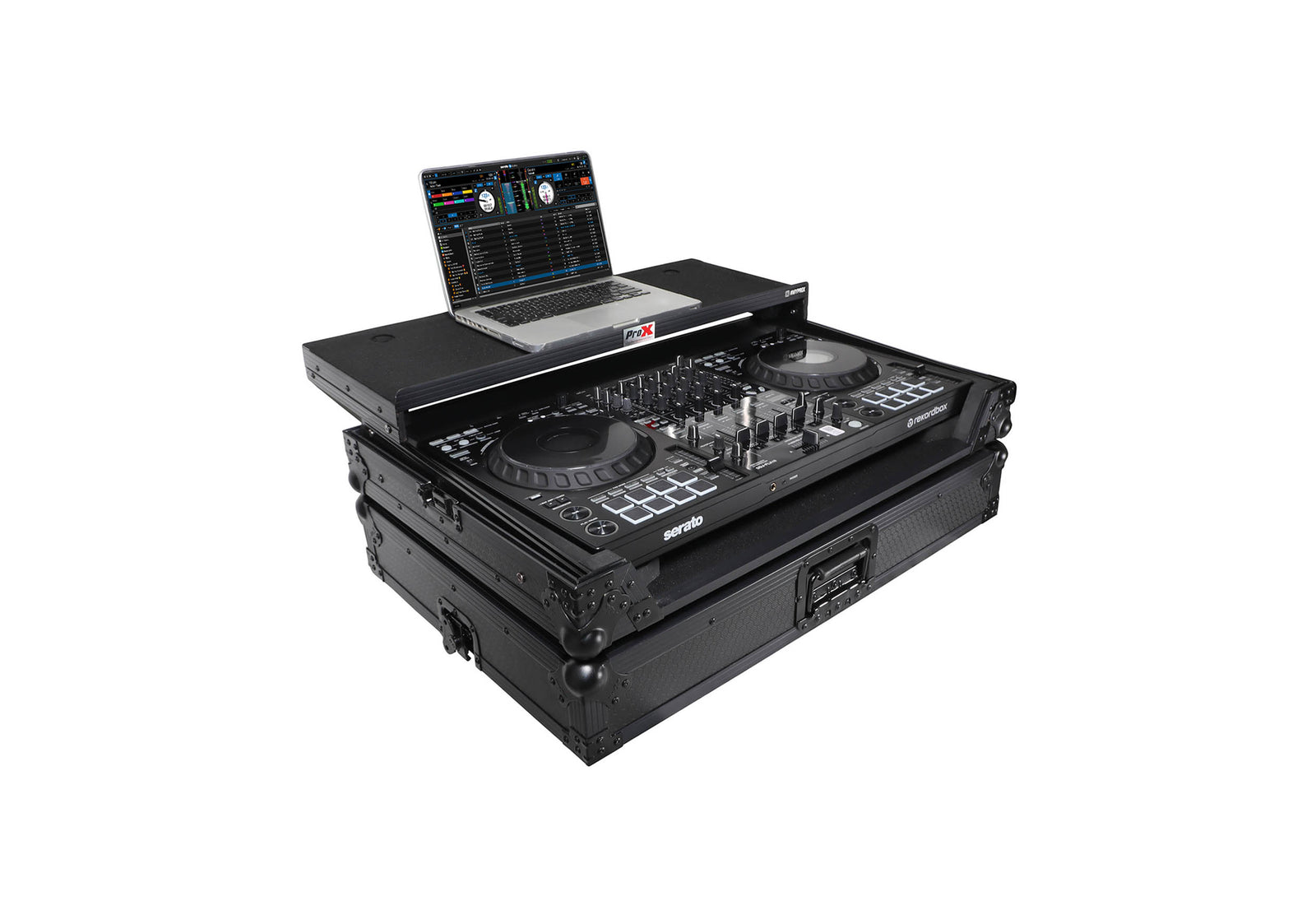 ProX XS-FLX10LTBL Pioneer DDJ-FLX10 or DDJ-GRV6 ATA Sim Flight Style Road Case with Sliding Laptop Shelf - Black by ProX Cases