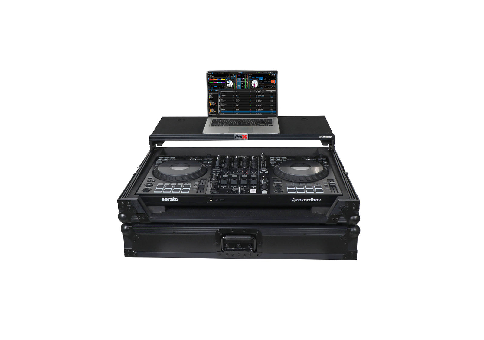 ProX XS-FLX10LTBL Pioneer DDJ-FLX10 or DDJ-GRV6 ATA Sim Flight Style Road Case with Sliding Laptop Shelf - Black by ProX Cases
