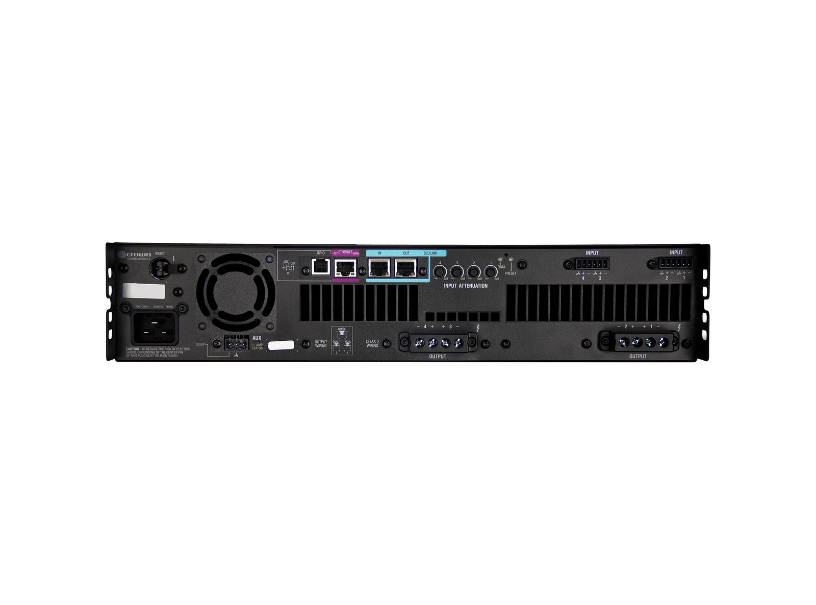Crown Audio DCI4X1250N, 4-Channel DriveCore Install Network Amplifier with BLU - 1250 Watt by Crown