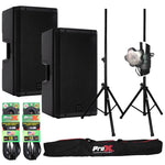 RCF ART-915A PA Speaker Package Including Tripod Stands with Bag and Microphone Cable by RCF
