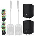 RCF EVOX-J8-W Portable PA System Speaker Package with Protective Cover and Microphone Cable by RCF