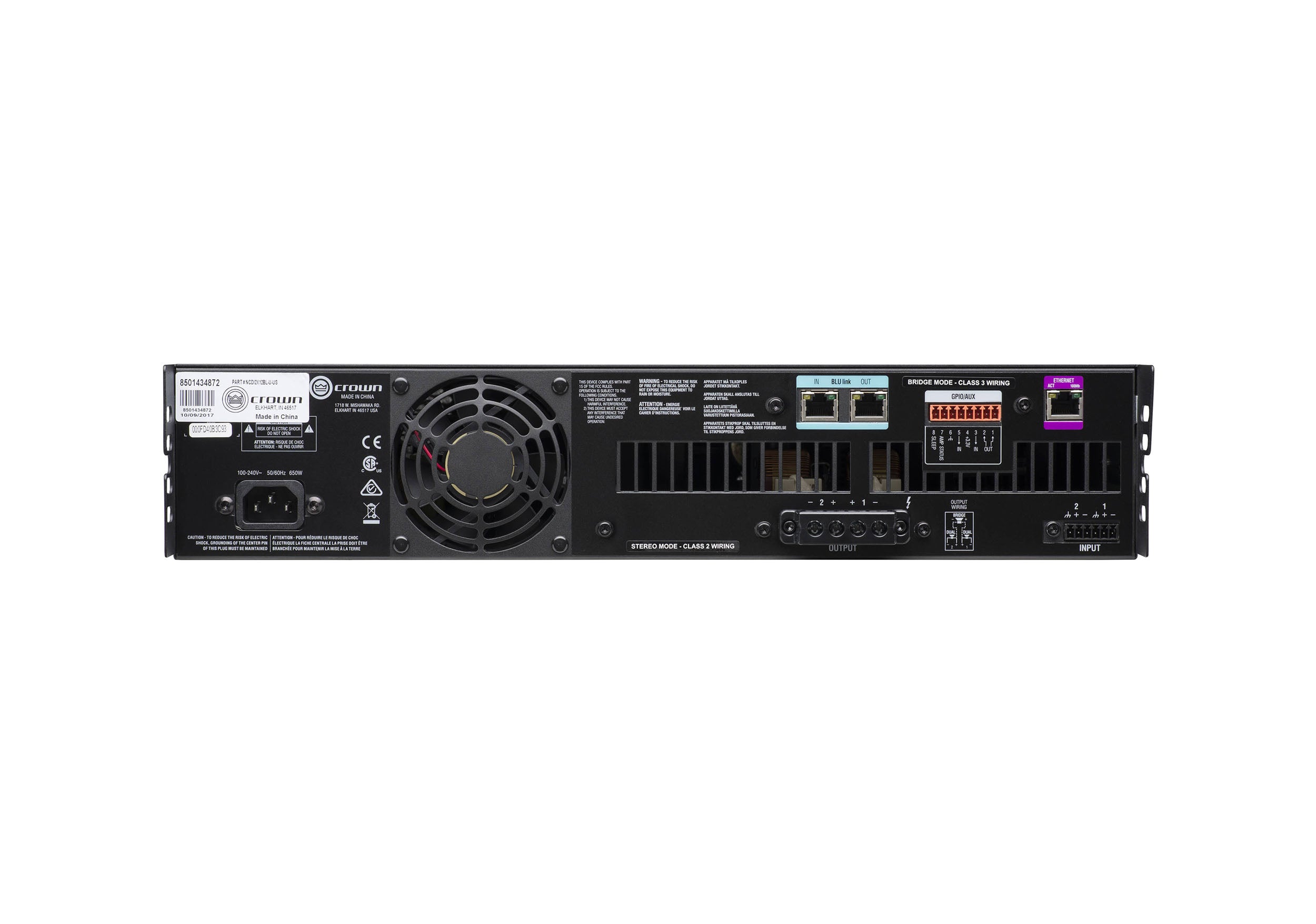 Crown Audio CDI2X1200BL, 2-Channel DriveCore Series Power Amplifier with BLU Link - 1200 W by Crown