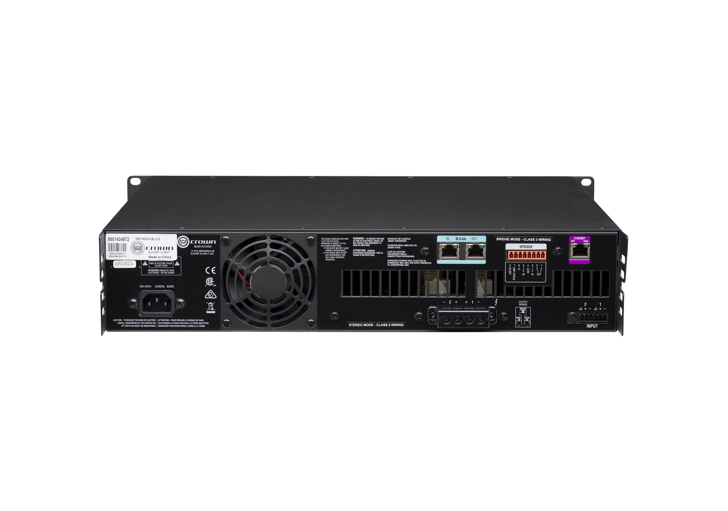 Crown Audio CDI2X1200BL, 2-Channel DriveCore Series Power Amplifier with BLU Link - 1200 W by Crown