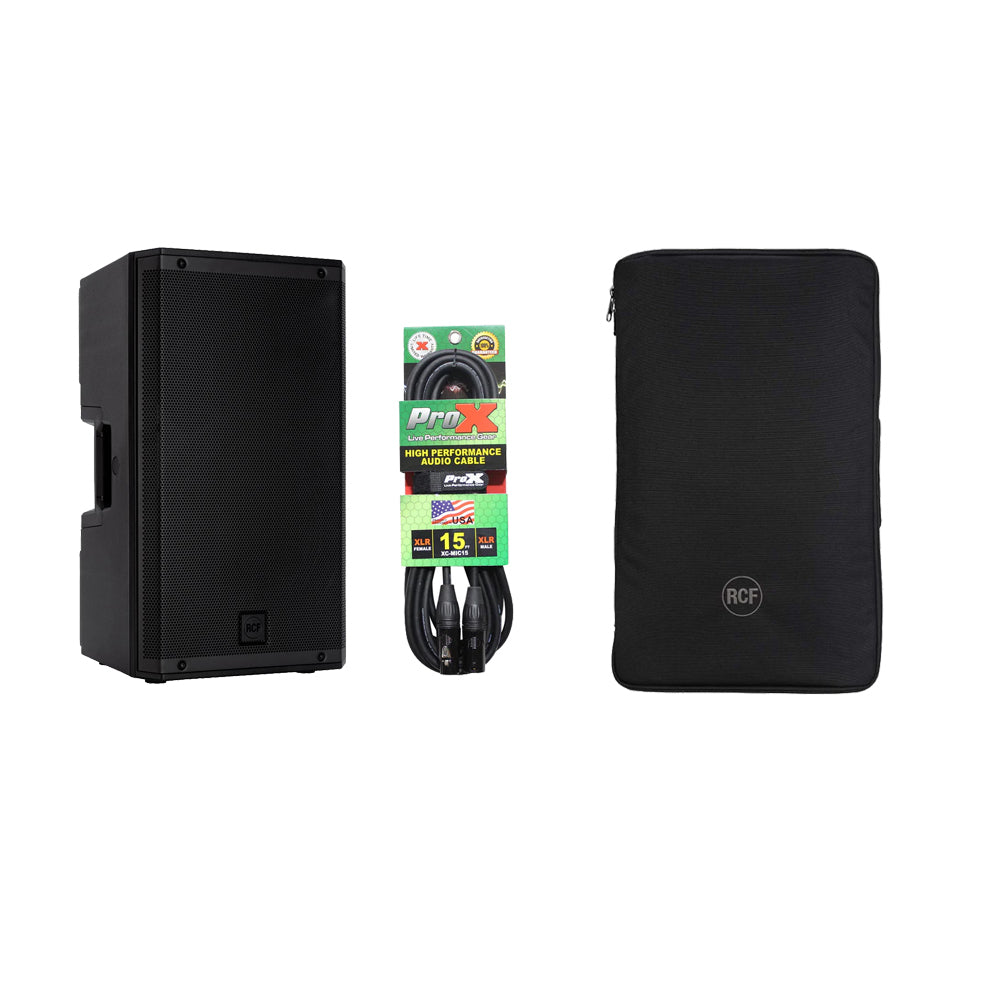 RCF ART-912A Speaker Package Including Protective Cover and Microphone Cable by RCF
