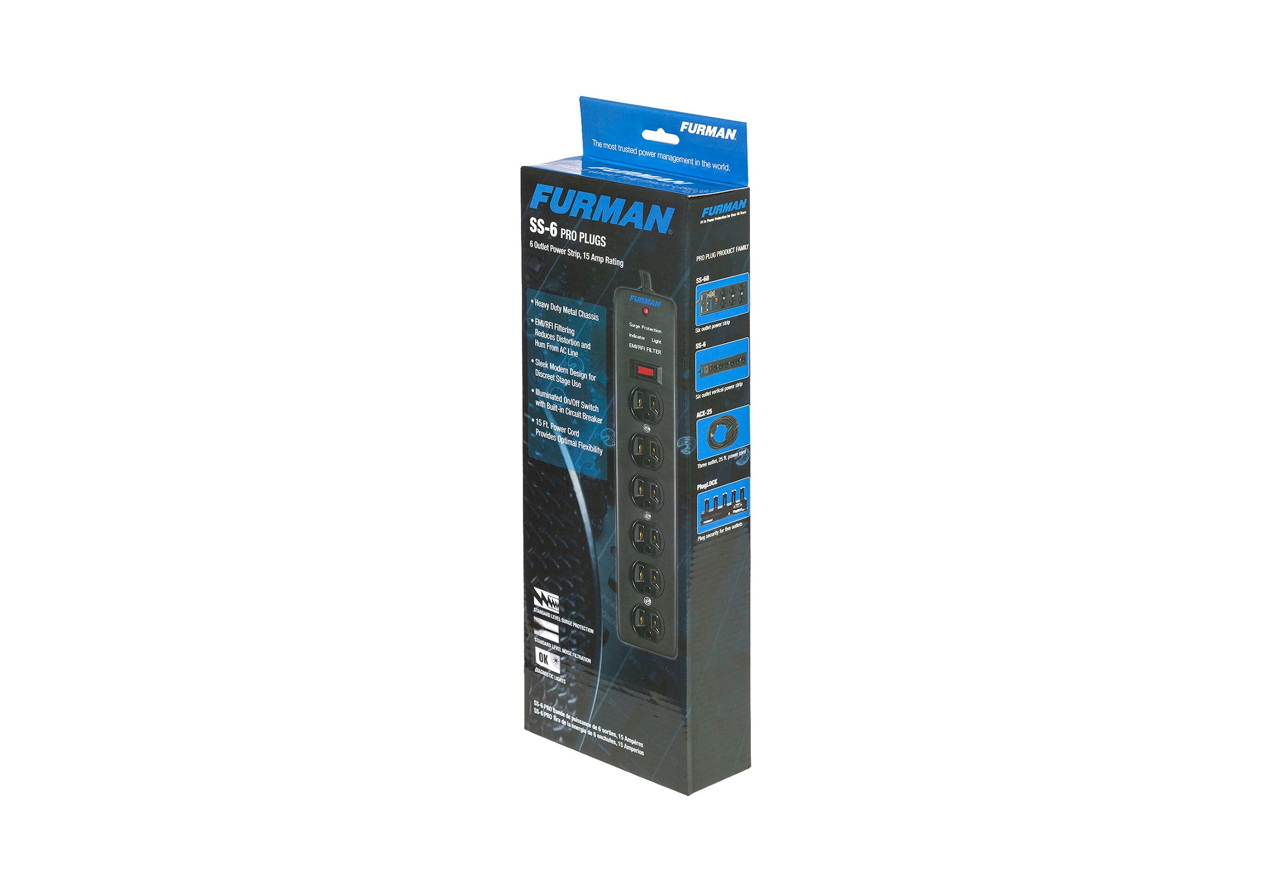 Furman SS-6, 6-Outlet Power Strip with Surge Protection by Furman